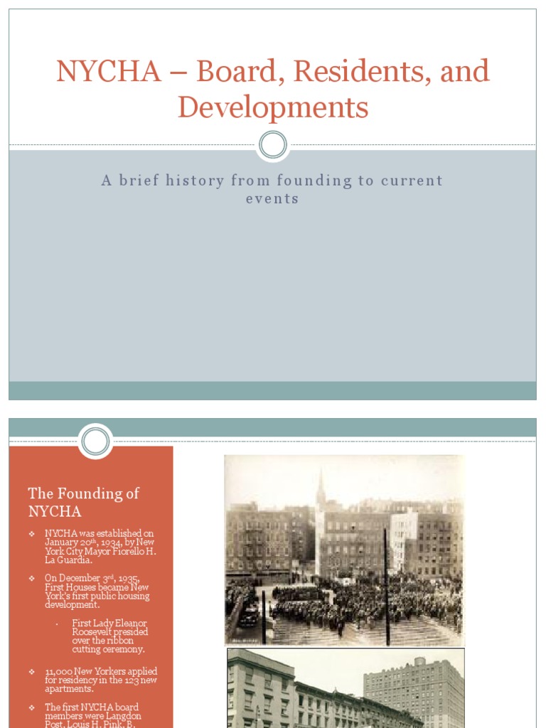 NYCHA Board, Residents, and Developments PDF Manhattan New York City