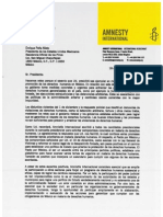 Carta abierta a Enrique Peña Nieto. Amnistía Internacional