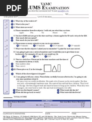 saint louis university mental status slums examination pdf