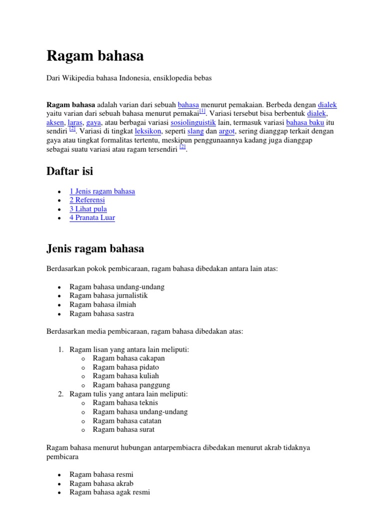 Ragam Bahasa