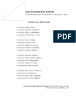 Poema de La Necesidad, Carlos Drummond de Andrade