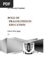 Role of Pragmatism in Education: GC University Faisalabad