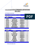 PROGRAMA DE ACTIVIDADES DEPORTIVAS 
2012-2013