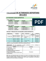 Programa de Actividades Deportivas 2012-2013