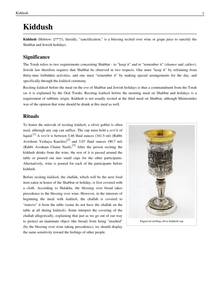 Kiddush PDF Hebrew Words And Phrases Foreign Language Studies