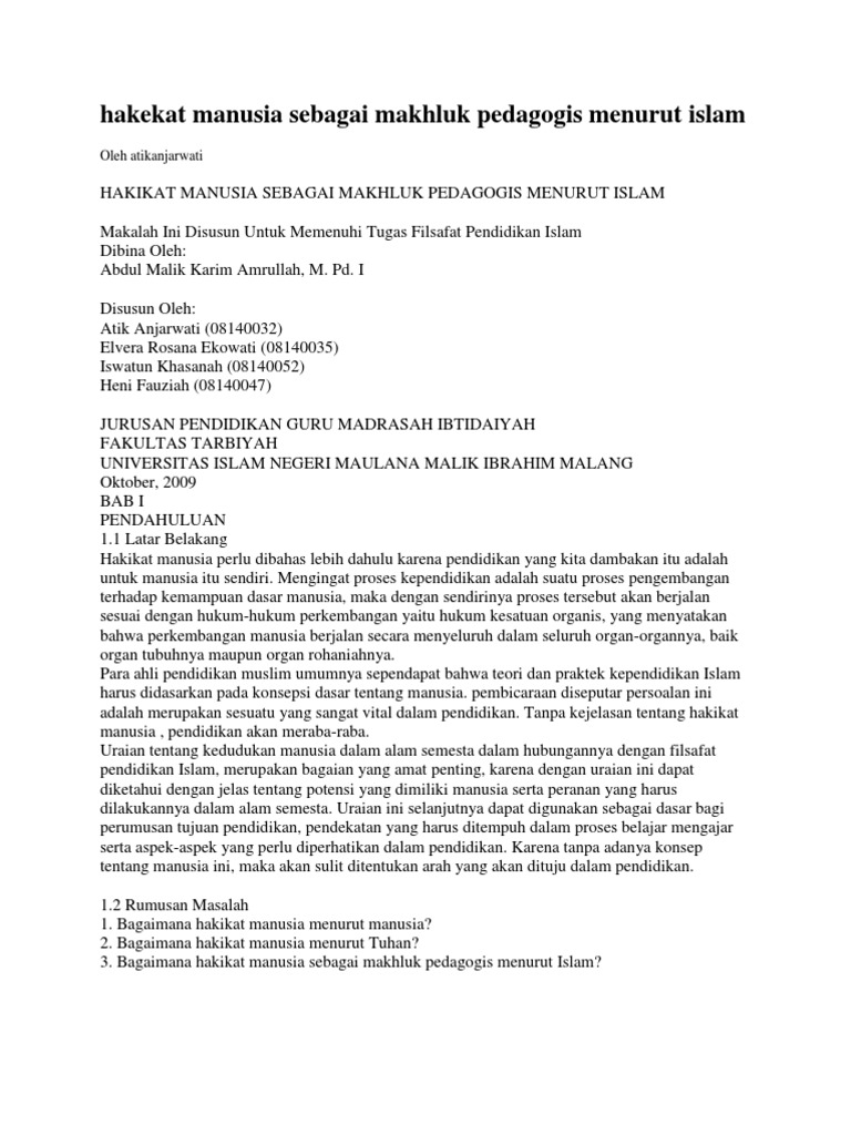 Hakekat Manusia