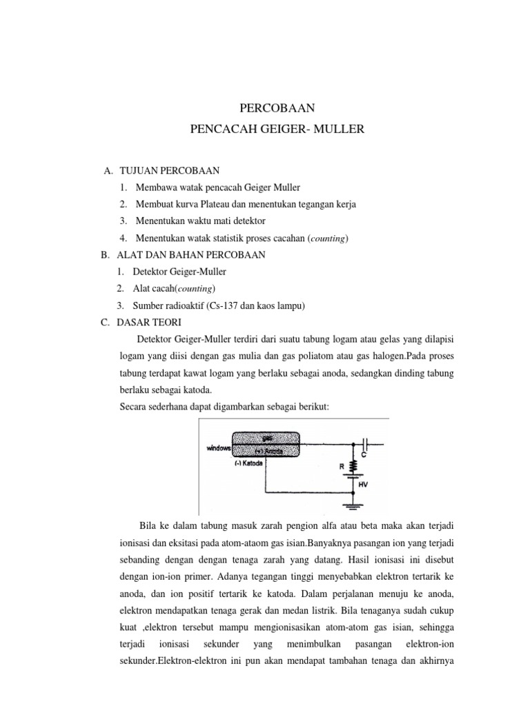Percobaan Pencacah Geiger-Muller | PDF