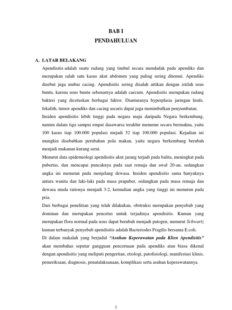 Asuhan Keperawatan Apendisitis