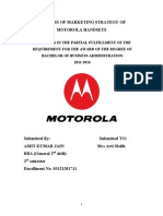 MINOR PROJECT REPORT ON Analysis of Marketing Strategy of Motorola Handsets BBA