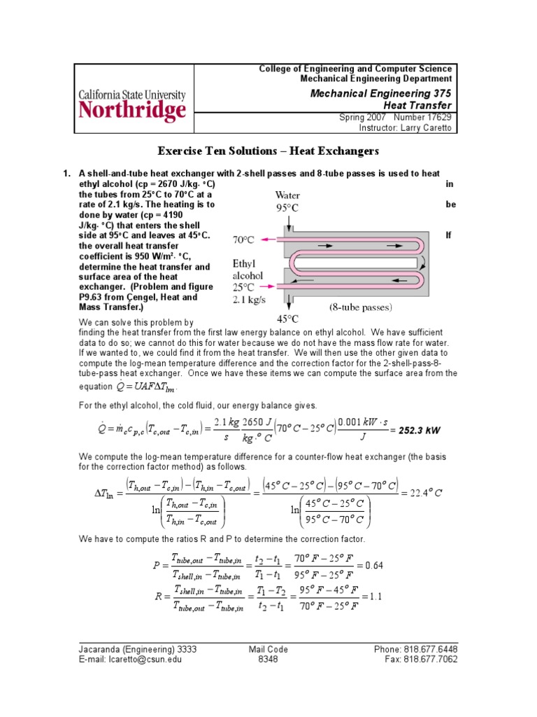 Shell and Tube Heat Exchangers Formula Heat Exchanger Heat Transfer