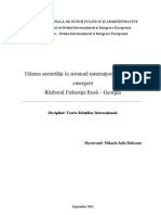 Dilema Securităţii În Sistemul Internaţional Multipolar Emergent Războiul Federaţia Rusă - Georgia