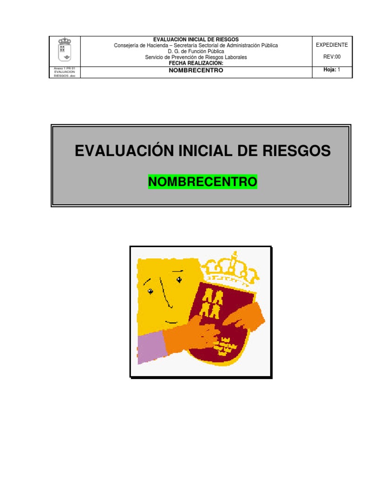 Modelo de Informe para Evaluación de Riesgos | Planificación | Evaluación