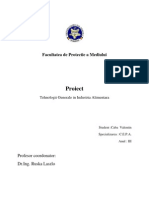 Proiect Tehnologii Generale in Industria Alimentara