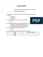 Design of Research: Assignment-Prepare A Questionnaire On Industrial Engineering Course Objectives