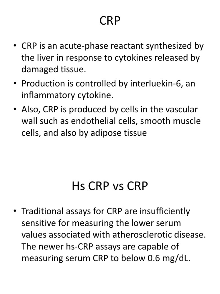 High-Sensitivity vs. Standard CRP Testing | PDF | C Reactive Protein ...