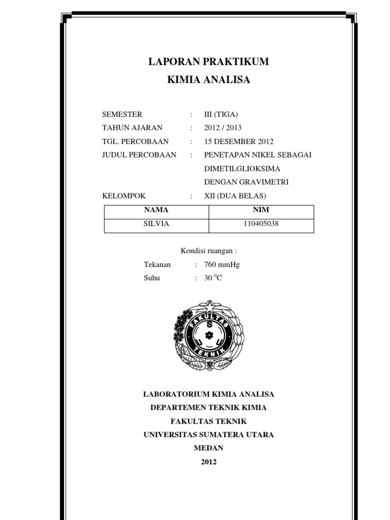 Penetapan Nikel Secara Gravimetri