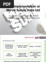 ERP Implementation at Maruti