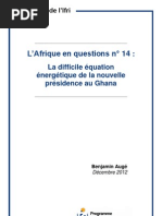 L’Afrique en questions n° 14 :La difficile équation énergétique de la nouvelle présidence au Ghana 