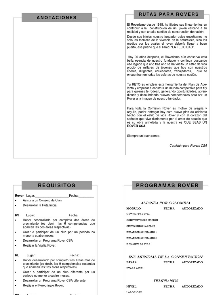 Plan de Adelanto Rover