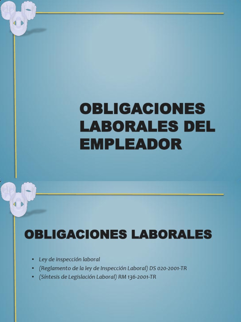 Obligaciones Laborales Del Empleador | PDF | Derecho laboral | Salario