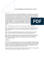 Research Proposal - Does The Blogosphere Affects Political News Coverage PDF