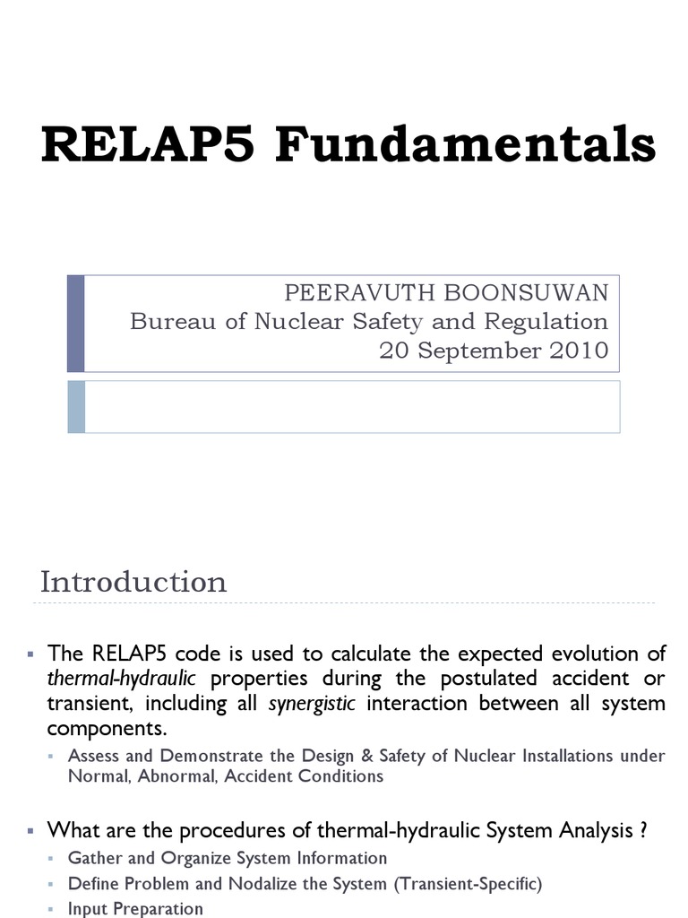 Fundamentals of Relap PDF | PDF | Fluid Dynamics | Simulation