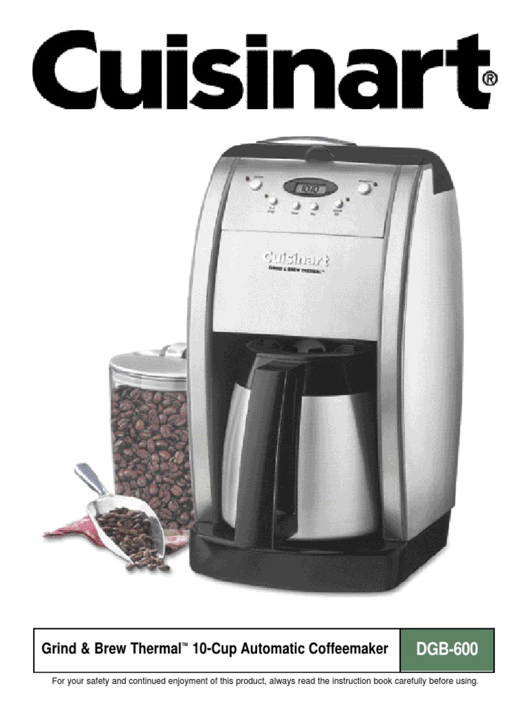 Cuisinart Coffee Maker Manual PDF Coffee Foods