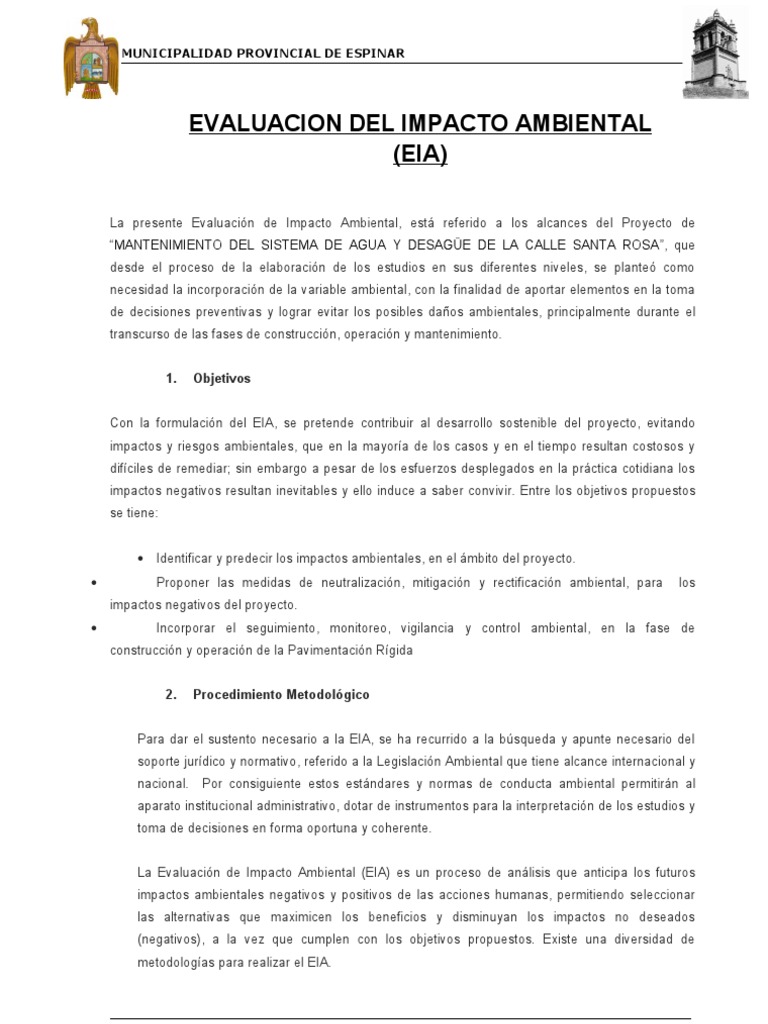 Evaluación de Impacto Ambiental EIA Espinar | PDF | Evaluación de ...