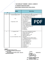 Jadwal Sholat Tarawih