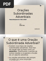 Plano de aula de gramática - Orações Subordinadas Adverbiais