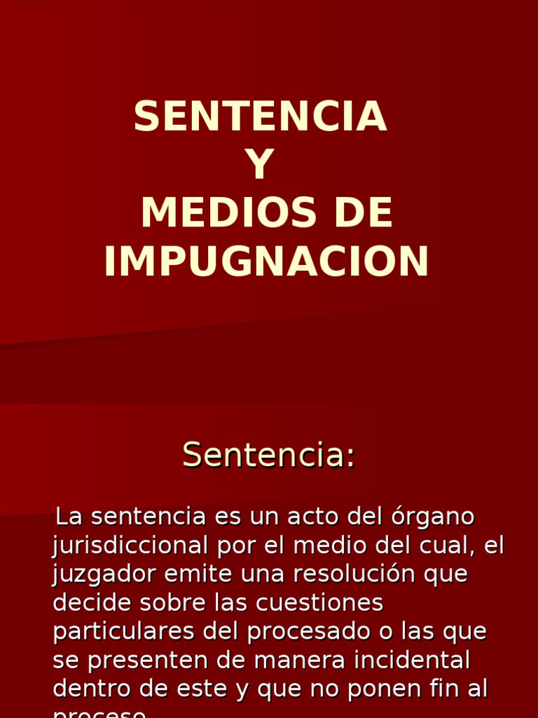 Sentencia y Medios de Impugnacion | Descargar gratis PDF | Sentencia ...