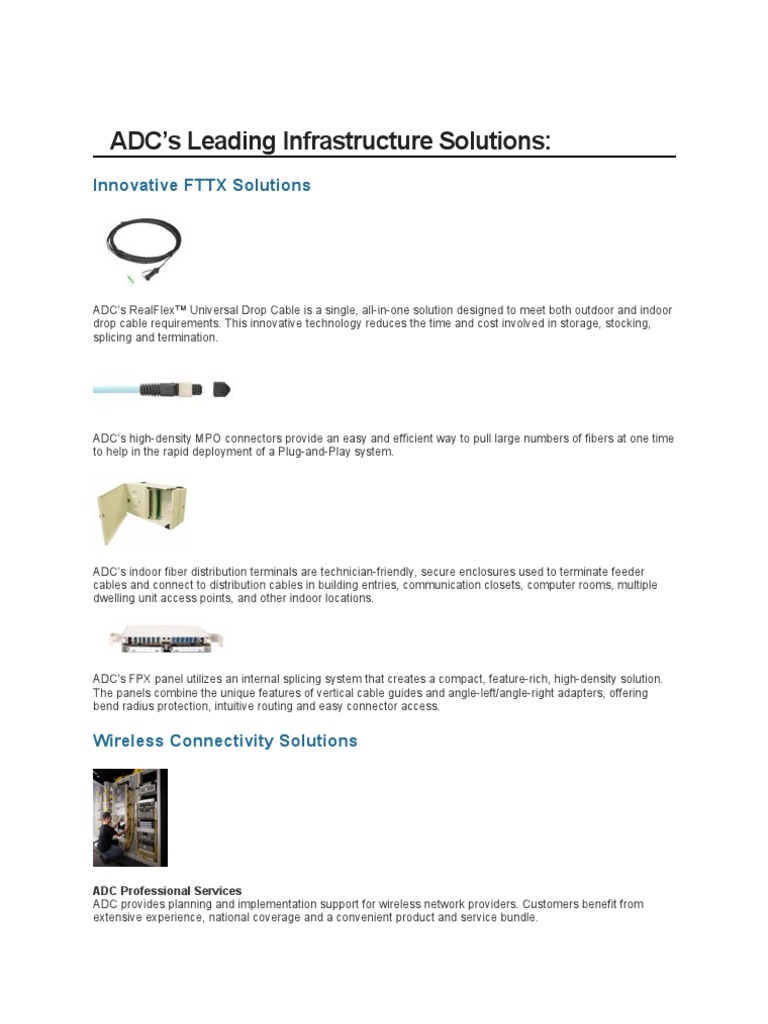 ADC's Leading Infrastructure Solutions | PDF