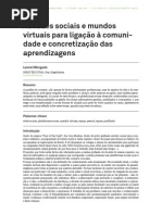 As redes sociais e mundos virtuais para ligação à comunidade e concretização das aprendizagens