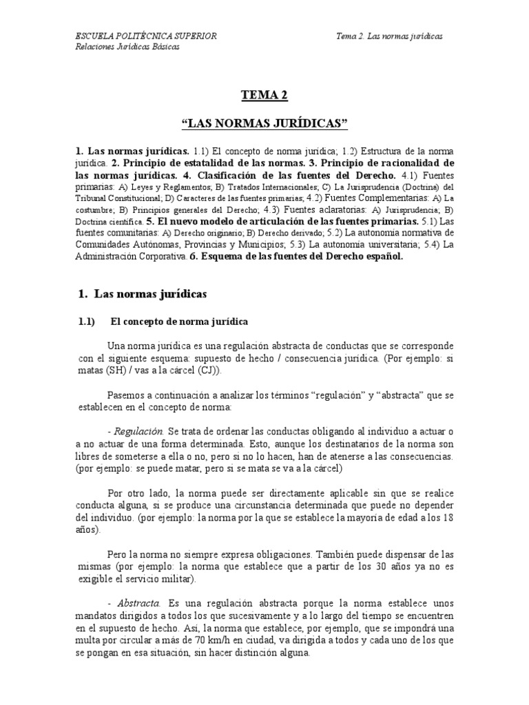 las normas juridicas Caso de ley Fuentes del derecho