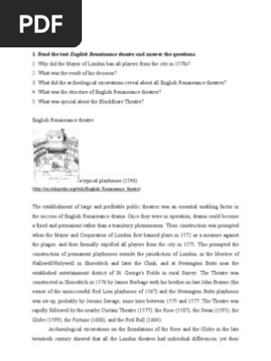 Elizabethan Theatre 1