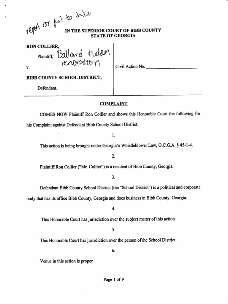 Ron Collier's 'Whistleblower' Lawsuit | PDF | Foreign Language Studies