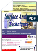 Surface Analysis Techniques Feb & April 2013