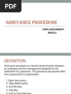Grievences Pocedures Employment Government