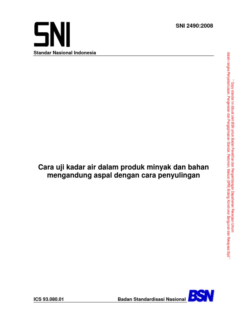 Sni 2490 Kadar Air