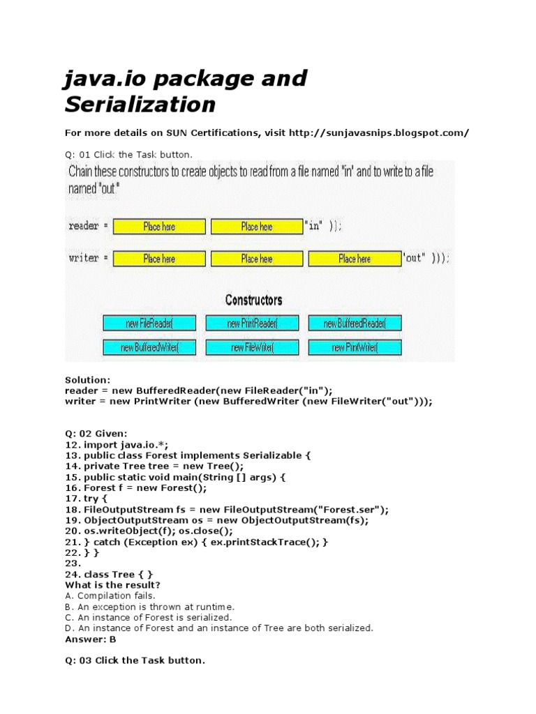 Java Io Package and Serialization | C (Programming Language) | Java ...
