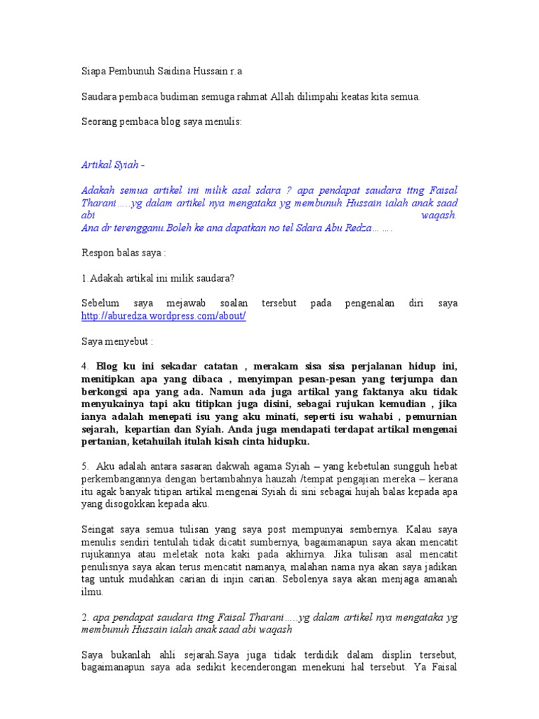 Siapa Pembunuh Saidina Hussain R Pdf