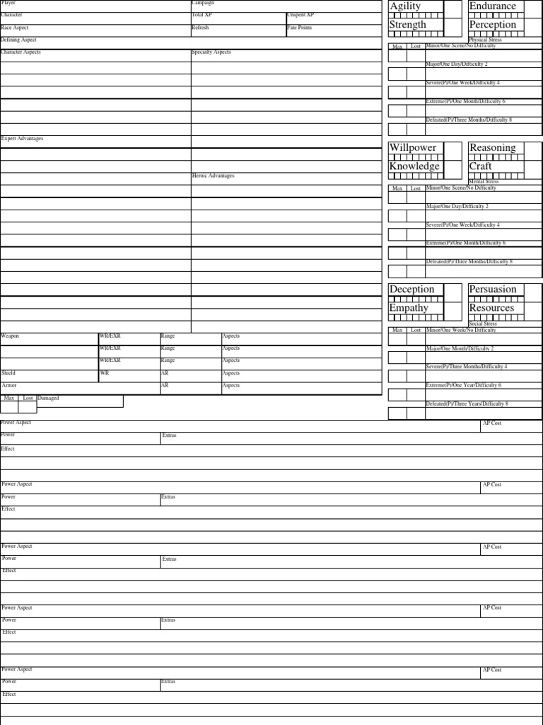 Strands of Fate Sheet PDF Role Playing Games Leisure