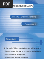 Topic 4 Exception Handling Part II