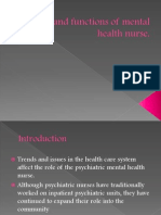 Role and Functions of Mental Health Nurse