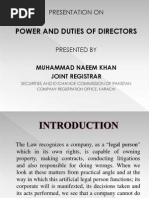 Power and Duties of Directors: Presentation On