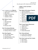 Ceramics and Glasses Proposed Syllabus