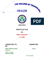 Practicle File On: Data Structure c.s.305