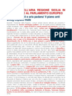 Il Piano Dell'Aria Regione Sicilia in Discussione Al Parlamento Europeo