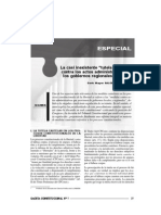 Especial: La Casi Inexistente "Tutela Cautelar" Contra Los Actos Administrativos de Los Gobiernos Regionales y Locales