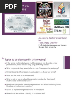 Multimodality Vs Multiliteracies Truth Communication - 